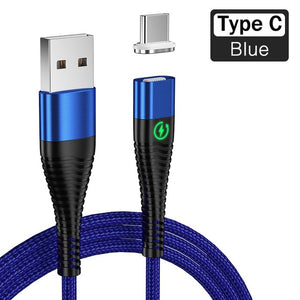 YKZ Magnetic Cable Micro Type C Cable LED Light 3A Fast Charging