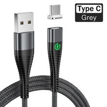 Load image into Gallery viewer, YKZ Magnetic Cable Micro Type C Cable LED Light 3A Fast Charging