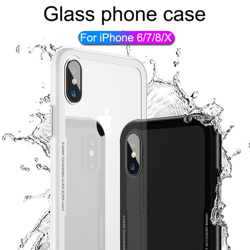 Luxury Tempered Glass case for iPhone 6 6s 7 8 plus